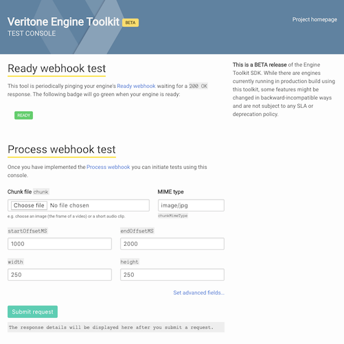 A preview of the Engine Toolkit Test Console